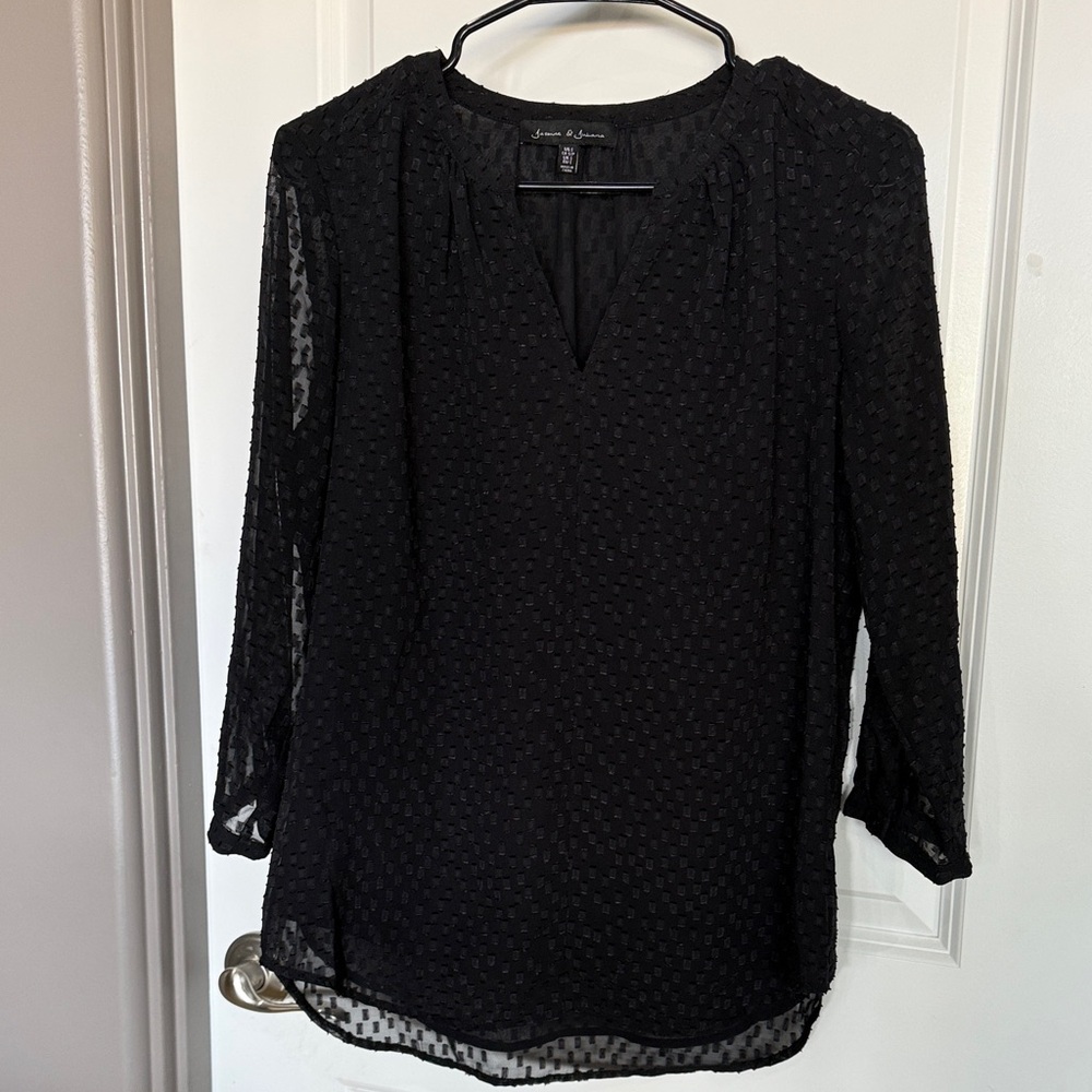 Elegant Black Textured Blouse